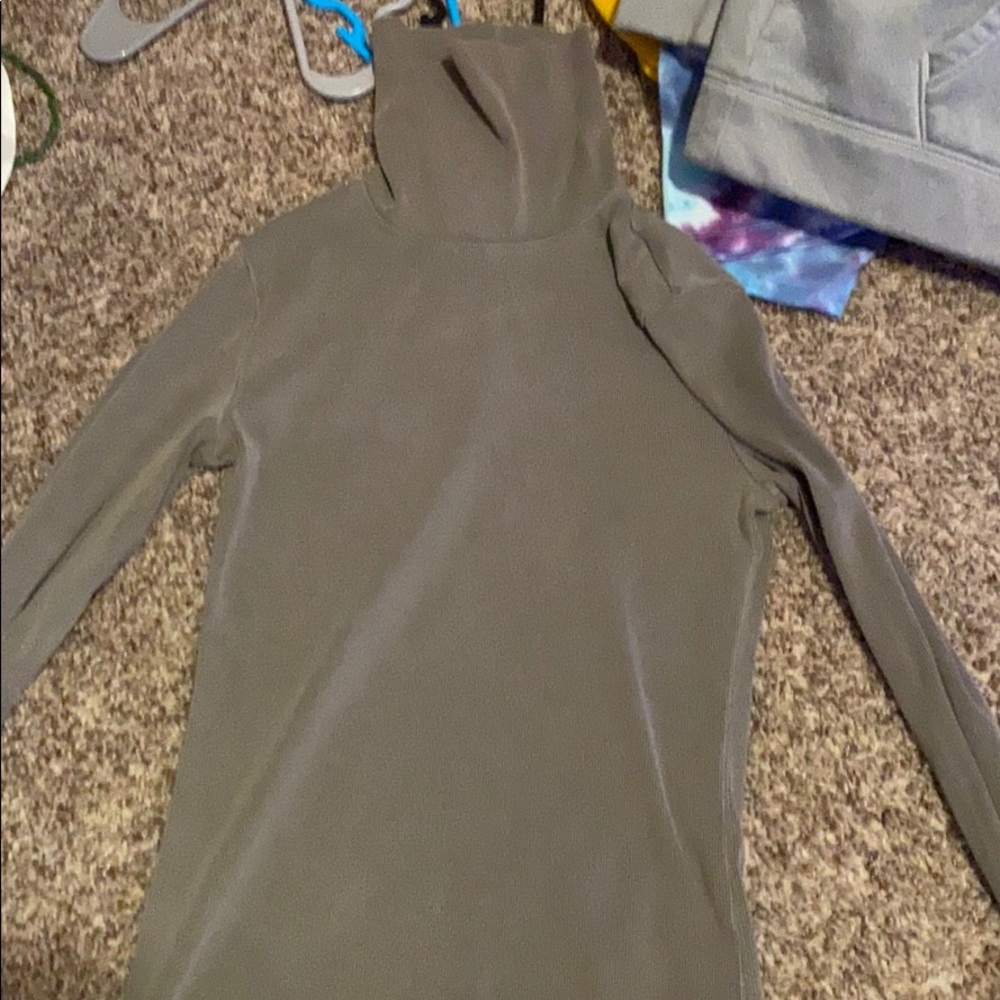 Dark green turtle neck